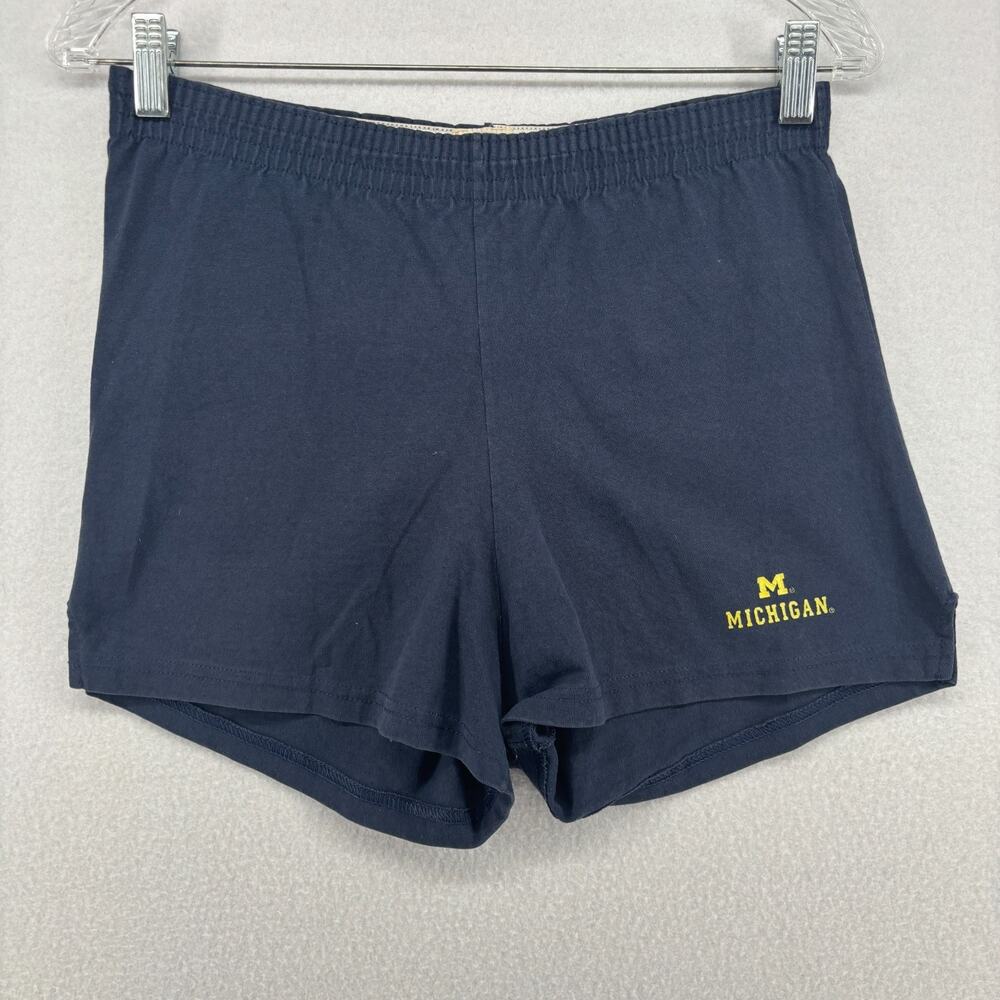 UNIVERSITY OF MICHIGAN Shorts Mens M 32-34 Wolverines 2.5" Sweat Blue USA VTG